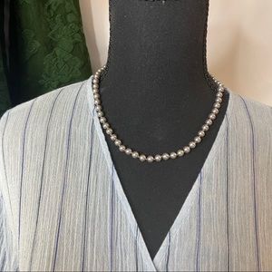 Silver Plastic Beaded Necklace